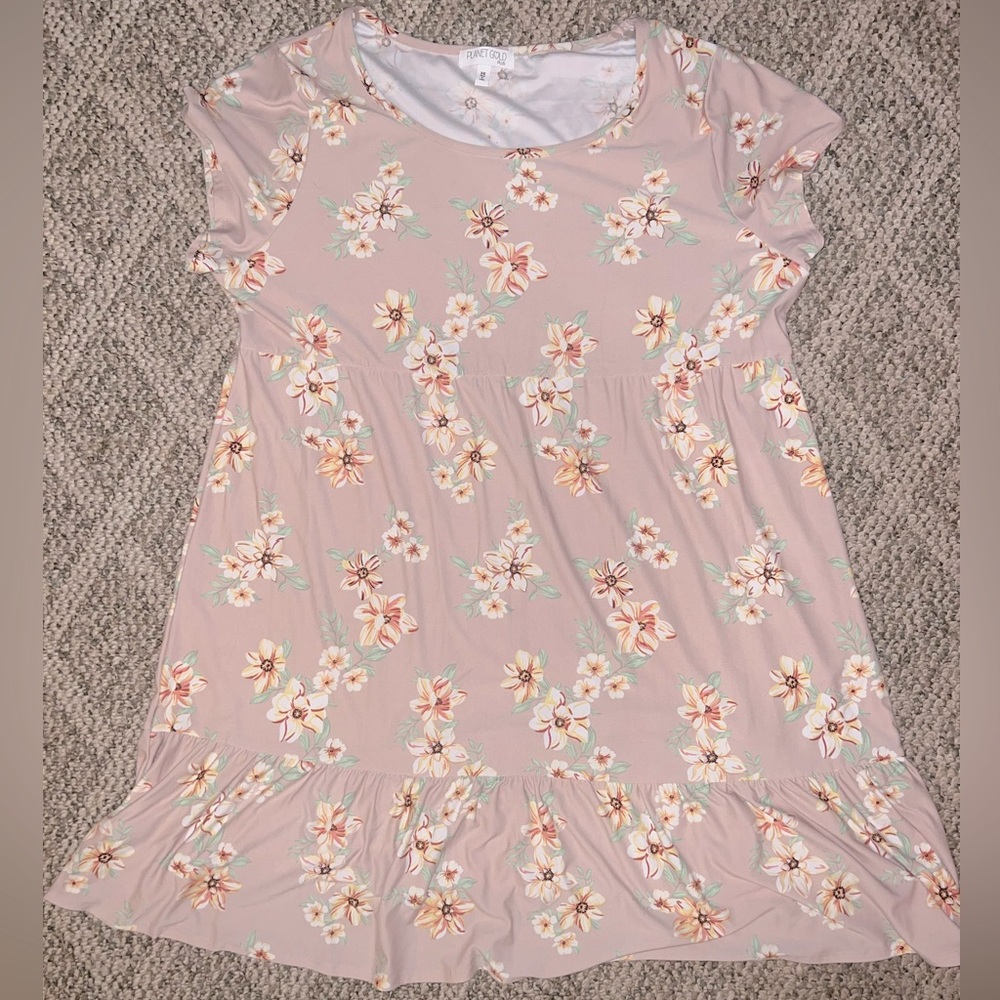 Pale Pink Floral Swing Dress